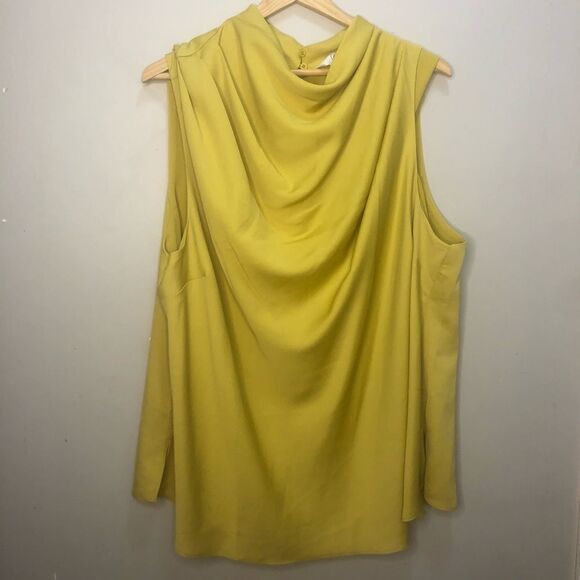 𝅺Addition  Elle Drape Neck Yellow Sleeveless Blouse Size 4x NWT Brand New - Picture 5 of 11